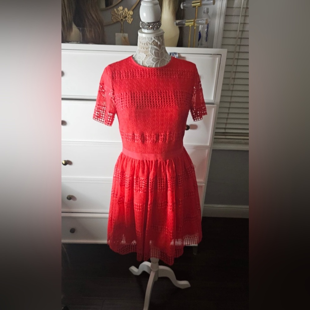 MICHAEL Michael Kors Vibrant Red Lace Dress